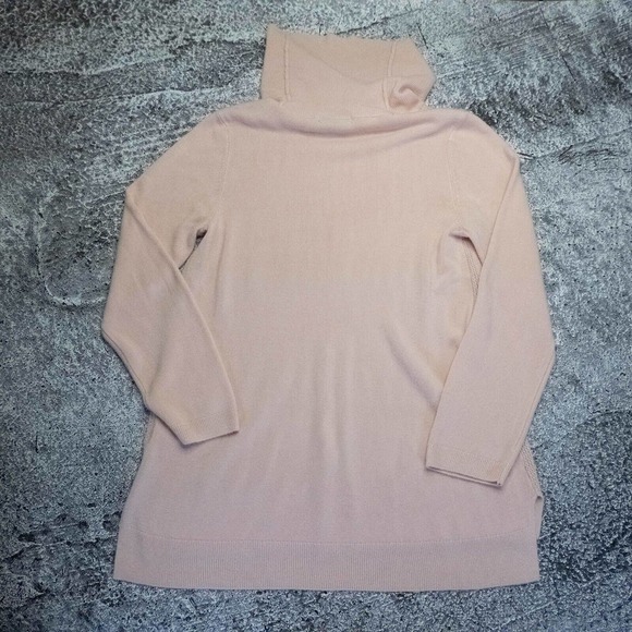 Dana Buchman Womens Sweater Lg Cashmere Turtleneck Cable Knit Pink Preppy Winter - Picture 7 of 12